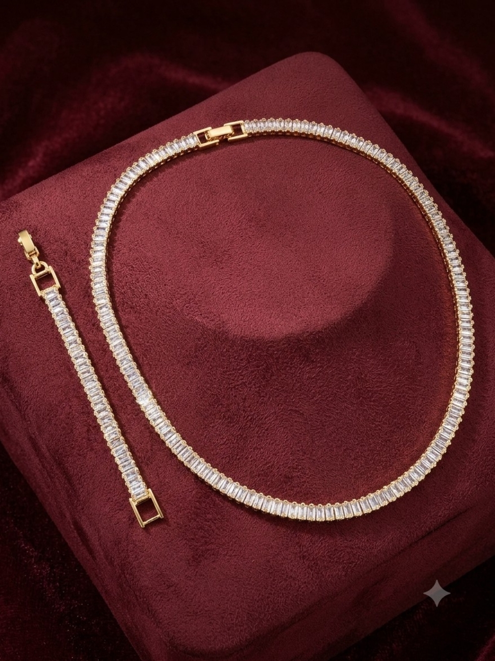 Gold Filled Cubic Zirconia Tennis Necklace With Extender